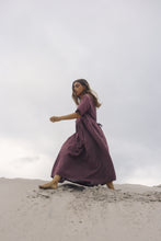 Load image into Gallery viewer, BARE ROAD DARCEY MIDI DRESS in Fig Hemp Check