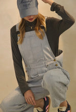 Load image into Gallery viewer, Blue Pinstriped Barrel-Leg Overalls