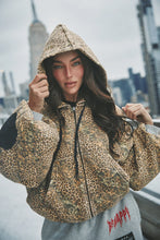 Load image into Gallery viewer, SABBI THE BE HAPPY LEOPARD PADDED BOMBER