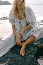 Load image into Gallery viewer, THE CHLOE BLOUSE - WASHED BLUE STRIPE