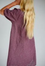Load image into Gallery viewer, BARE ROAD CHLOE DRESS in Fig Hemp Check