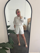 Load image into Gallery viewer, La Bohème Girls Clara Short Blossom Embroidery White