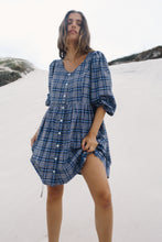 Load image into Gallery viewer, BARE ROAD PALOMA MINI DRESS in Navy Plaid