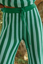 Load image into Gallery viewer, SABBI THE KNIT STRIPE BEACH PANTS - GREEN STRIPE