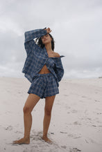 Load image into Gallery viewer, BARE ROAD REMI OVERSIZED SHIRT in Navy Plaid