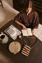 Load image into Gallery viewer, NIM LEATHER TRIMMED RAFFIA POCKET - STRIPE