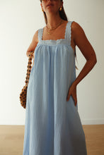 Load image into Gallery viewer, JUNO LACE NECK SLIP DRESS - BABY BLUE