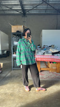 Load image into Gallery viewer, Oversized Plaid Button Down Shirt - Green
