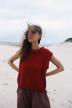 Load image into Gallery viewer, BARE ROAD CECILIA KNIT VEST in Cherry