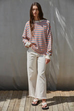 Load image into Gallery viewer, Knit Sweater Striped Cotton Crew Neck