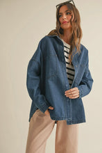Load image into Gallery viewer, Washed Snap Button Denim Shacket