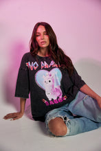 Load image into Gallery viewer, SABBI NO DRAMA LLAMA TEE - BLACK ACID WASH