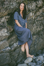 Load image into Gallery viewer, DARCEY MIDI DRESS - NAVY PINSTRIPE