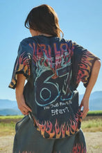 Load image into Gallery viewer, SABBI THE VERY OVERSIZED FLAMING PRISM TEE - BLACK