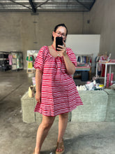 Load image into Gallery viewer, The Betty Dress | Striped Red + Pink