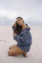 Load image into Gallery viewer, BARE ROAD REMI OVERSIZED SHIRT in Navy Plaid