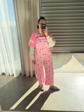 Load image into Gallery viewer, Pink Polka Dot Cotton Overalls