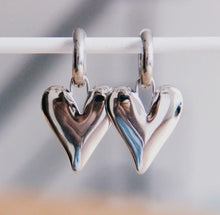 Load image into Gallery viewer, Heart Hoop Earrings