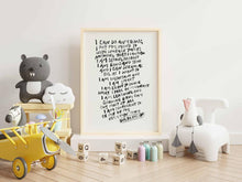 Load image into Gallery viewer, 'I CAN DO ANYTHING' CHILDHOOD AFFIRMATIONS PRINT- VARIOUS SIZES