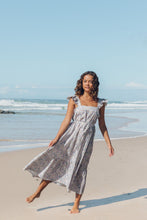 Load image into Gallery viewer, Frill Tea Midi Dress in Vintage Roselle Lavender