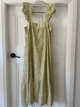 Load image into Gallery viewer, Oak Meadow Frill Tea Midi Dress in Sage