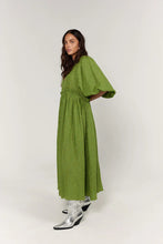 Load image into Gallery viewer, La Bohème Girls Marlowe Midi Dress Green Gingham
