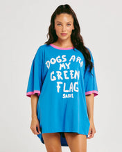 Load image into Gallery viewer, SABBI THE VERY OVERSIZED GREEN FLAG TEE - BLUE
