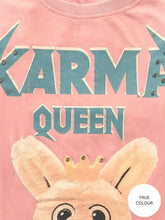 Load image into Gallery viewer, SABBI KARMA QUEEN TEE - PINK ACID WASH

