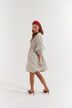 Load image into Gallery viewer, La Bohème Girls Poppy Mini Dress Oat Polka
