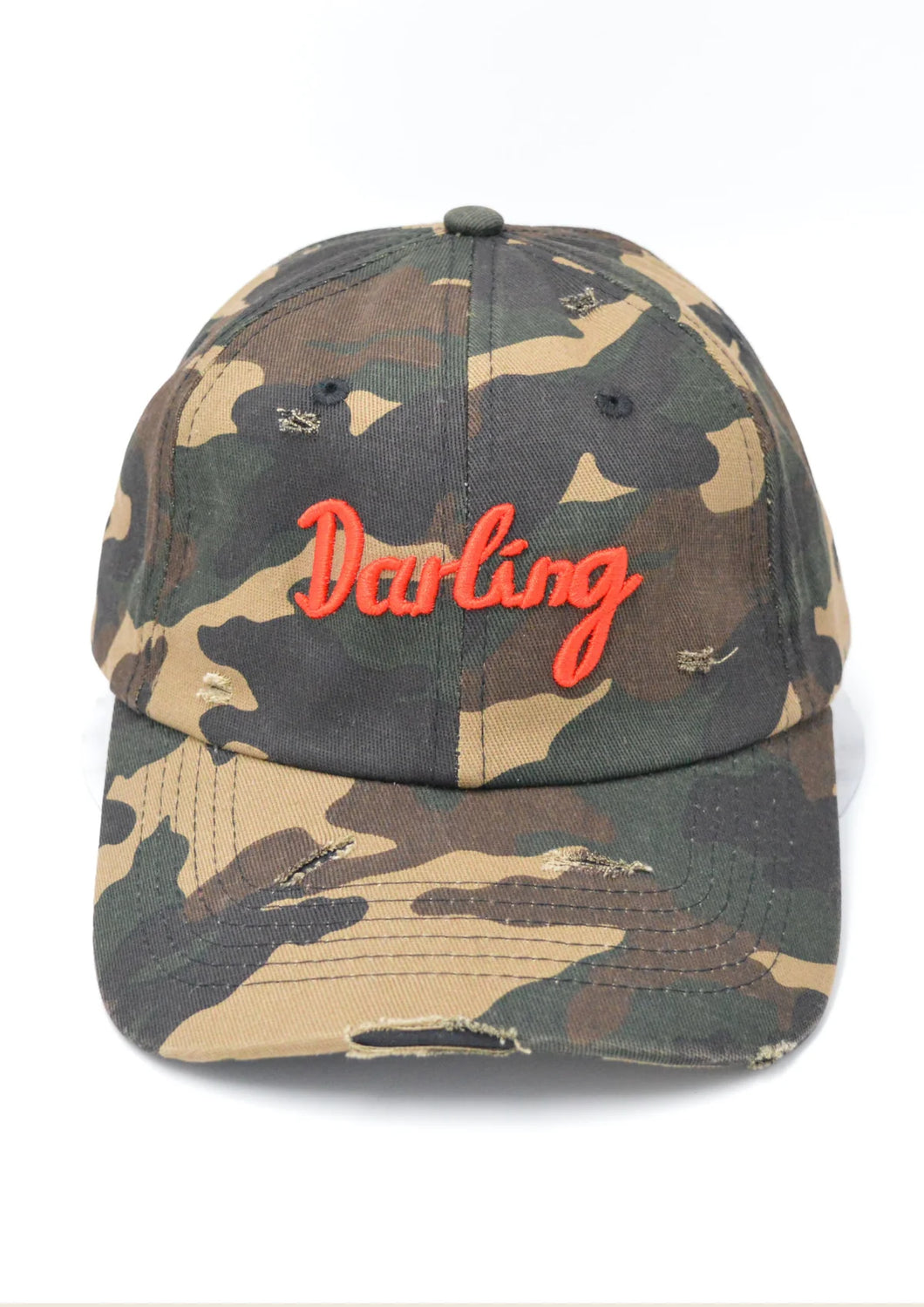 FAR MER. By Whitney DISTRESSED CAMO DARLING CAP