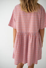 Load image into Gallery viewer, BARE ROAD - DARCEY DRESS in Lilac Orange Seersucker
