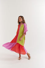 Load image into Gallery viewer, La Bohème Girls Moxie Midi Dress Candy Stripe
