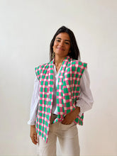 Load image into Gallery viewer, Gingham Vest - Green/Pink
