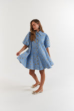 Load image into Gallery viewer, La Bohème Girls Peyton Mini Dress Denim Hearts
