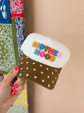 Load image into Gallery viewer, ETTA OG | MOTHERHOOD TRUCKER HAT - BROWN / POLKA DOT
