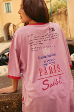 Load image into Gallery viewer, SABBI THE VERY OVERSIZED LOVE NOTES TEE - PARIS - PINK
