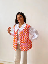 Load image into Gallery viewer, Gingham Vest - Orange/Pink
