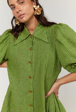 Load image into Gallery viewer, La Bohème Girls Peyton Mini Dress Green Gingham
