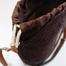 Load image into Gallery viewer, NIM LEATHER TRIM RAFFIA BB - COCOA
