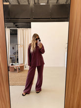 Load image into Gallery viewer, CASPIA LONG SLEEVE CREW NECK KNIT TOP - PLUM STRIPE
