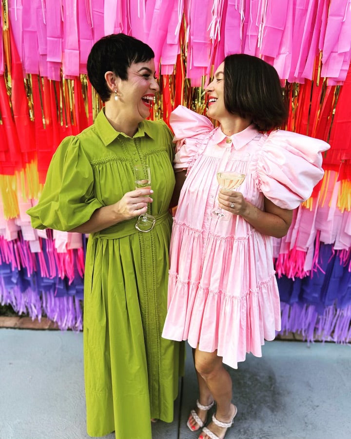 AJE Swift Butterfly Sleeve Smock Dress Rose Pink