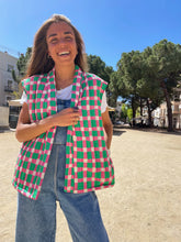 Load image into Gallery viewer, Gingham Vest - Green/Pink
