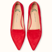 Load image into Gallery viewer, Millwoods POPLAR POINTED FLAT - RED SUEDE
