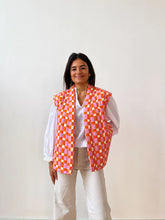 Load image into Gallery viewer, Gingham Vest - Orange/Pink
