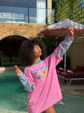 Load image into Gallery viewer, SPICY DUGONG BLUE CRUSH LAYERED LONG SLEEVE IN PINK/BLUE *PRE ORDER*
