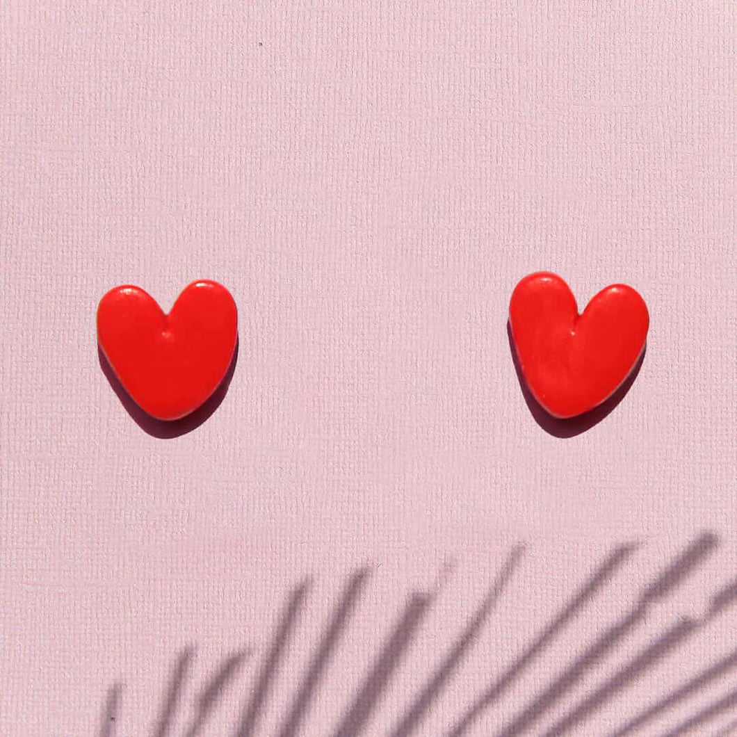 Red Heart Studs