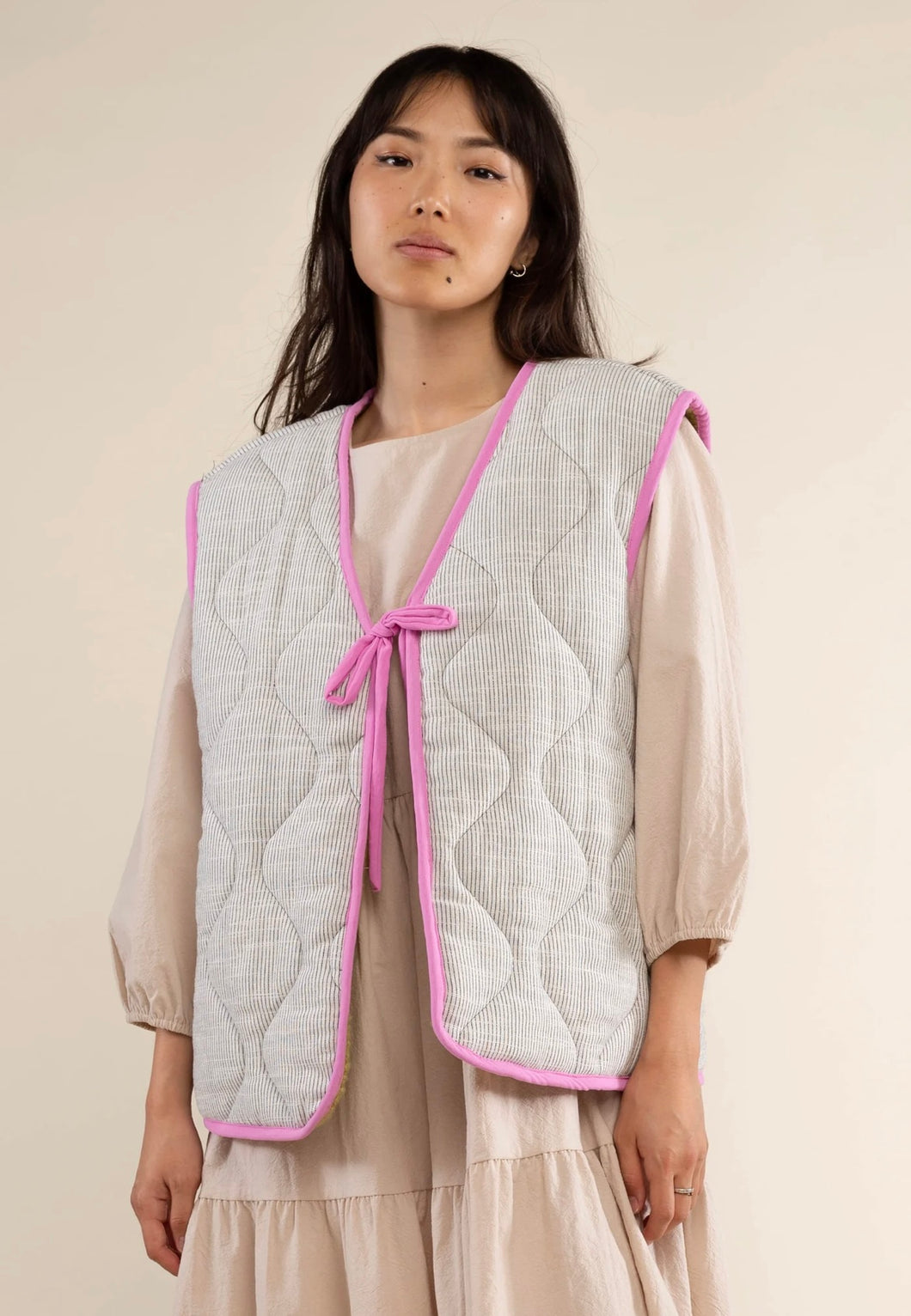 Nubi Quilted Vest - Guava