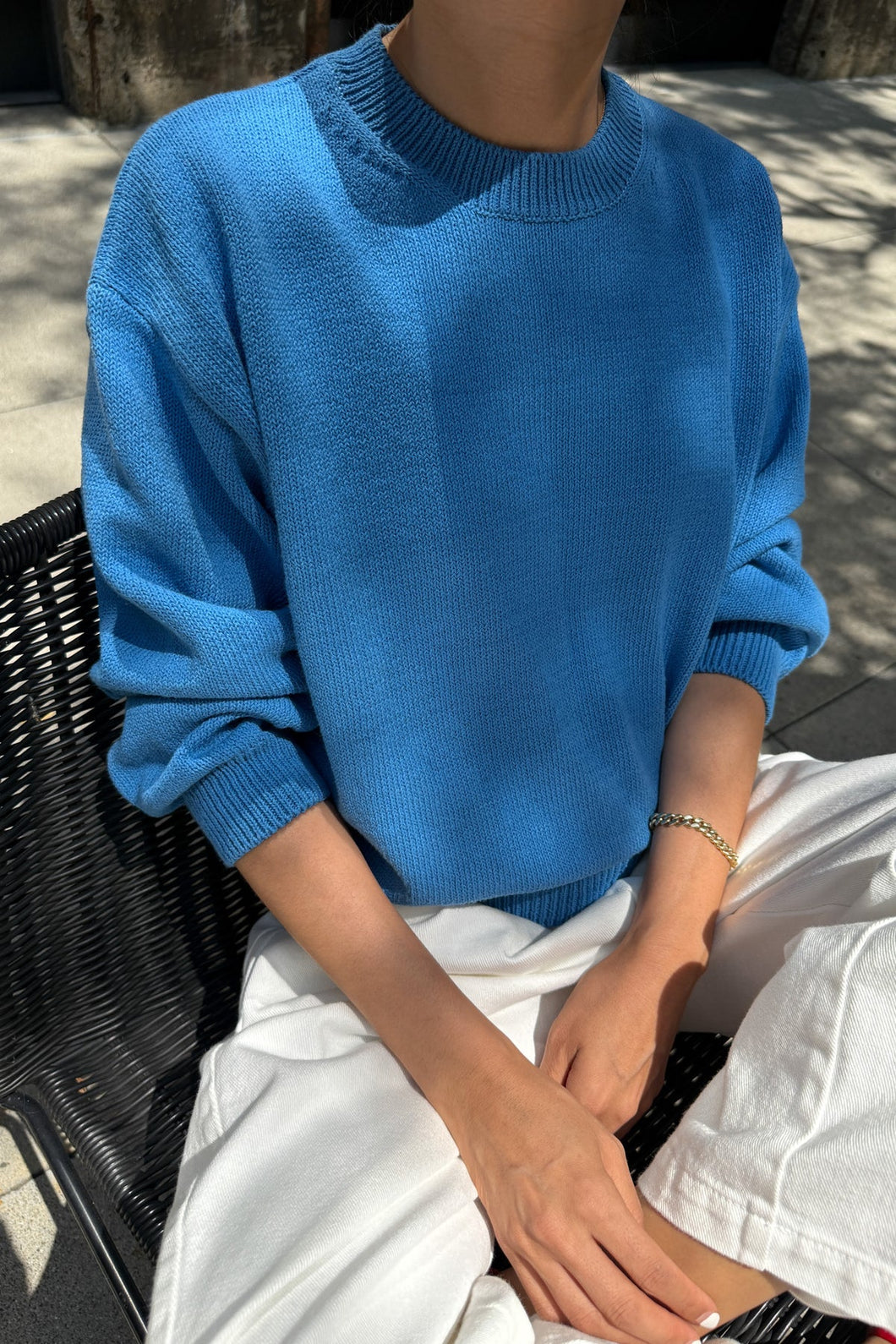 LE BON SHOPPE MILO COTTON SWEATER - BLUE