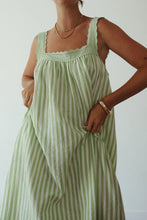Load image into Gallery viewer, JUNO SLIP DRESS - GREEN STRIPE
