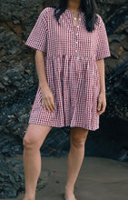 Load image into Gallery viewer, DARCEY DRESS RED GINGHAM - TBR
